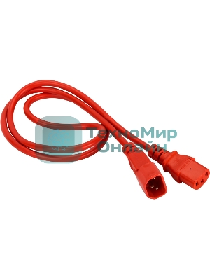 Шнур питания Lanmaster LAN-PP13/14-1.5-RD C13-С14 проводник.:3x0.75мм2 1.5м 220В 10А красный