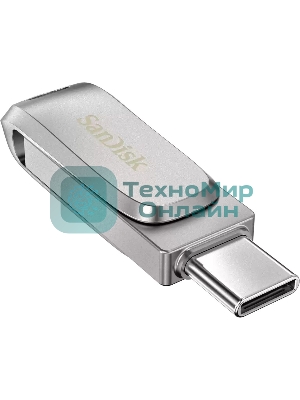 Флешка USB Sandisk Ultra Dual Luxe (SDDDC4-032G-G46), 32Gb, USB 3.2 Gen 1/Type-C, R/W 150/40, серебристый