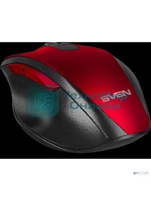 Мышь беспроводная SVEN RX-525SW красная (бесшумн. кл., 5+1кл. 600-1400DPI, Soft-touch, блист.)