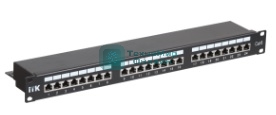 Патч-панель 1U кат.6 STP, 24 порта (IDC Dual), с кабельным органайзером ITK