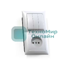 Блок Кунцево-Электро СП БКВР-410 Селена (3-кл. выкл. + розетка) белый