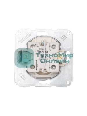Переключатель Kranz DEA 1кл прох. (инд) с/у 10А мех. бежевый (1/10/120)