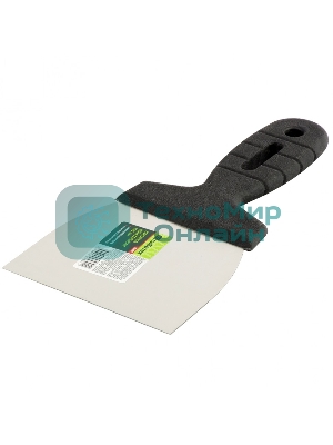 Шпательная лопатка из нержавеющей стали Сибртех, 100 мм, пластмассовая рукоятка