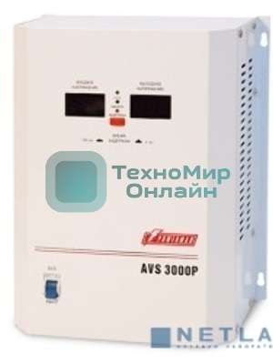 Стабилизатор напряжения Powerman AVS-P Voltage Regulator 3000VA, Digital Indication, Wall Mount, Hardwire Input/Output, 230V, 1 year warranty, White