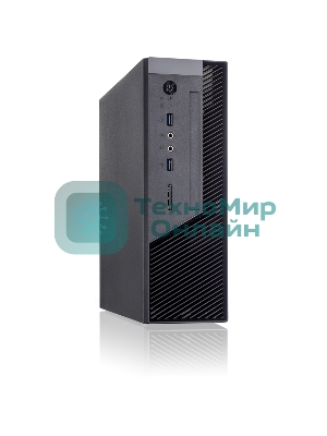 Компьютерный корпус с блоком питания 250Вт. Сase Foxline mITX 250W TFX, 2xUSB 3.0, черный Trim, powercord
