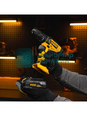 Дрель-шуруповерт Denzel CID-18-0, 18 В, 0 Ач, 30 Нм, щеточный, ударный