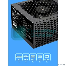 Блок питания CBR ATX 750W 80+ Bronze, DC-DC, APFC, 0.6mm, 24pin, 1*8-pin(4+4P), 1*6+2pin, 3*SATA, 4*IDE, 12cm fan, 1.2м кабель питания, черный [PSU-ATX750-12GM] BOX