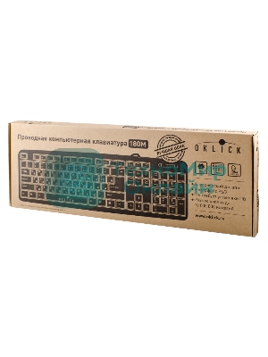 Клавиатура проводная Oklick 180M, PS/2, черный