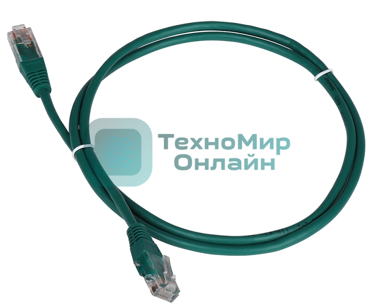 Патч-корд TWT UTP cat.5e, с заливными колпачками, 20.0 м, зеленый