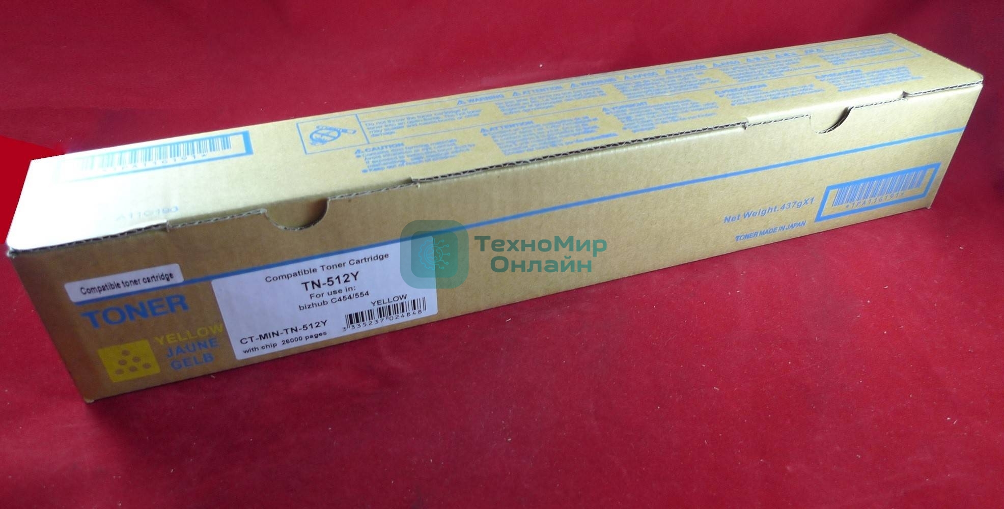 Тонер Konica-Minolta bizhub C454/554 желтый TN-512Y (туба, 510г) JPN