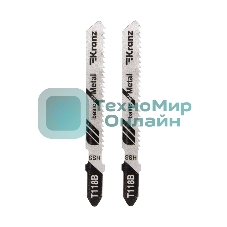 Пилка для электролобзика по металлу Kranz T118B 76 мм 12 зубьев на дюйм 3-6 мм (2 шт./уп.)