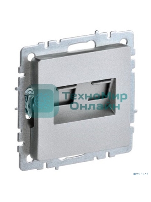 Розетка компьютерная двойная СП RJ45 кат.5E BRITE РК10-2-БрА алюм. IEK BR-K20-1-K47