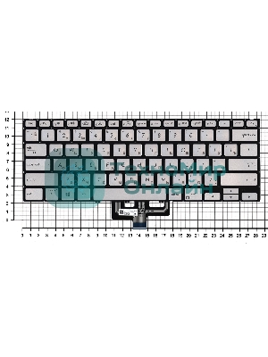 Клавиатура для ноутбука Asus ZenBook UX433FA серебристая с подсветкой