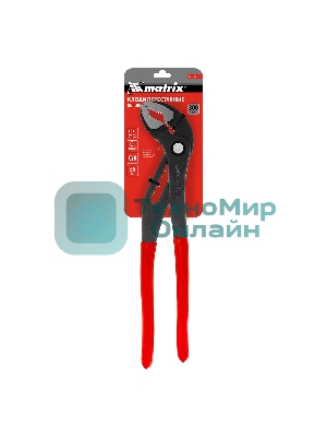 Переставные клещи Matrix 300 мм, кнопочный механизм, хром-ванадий, обливные рукоятки