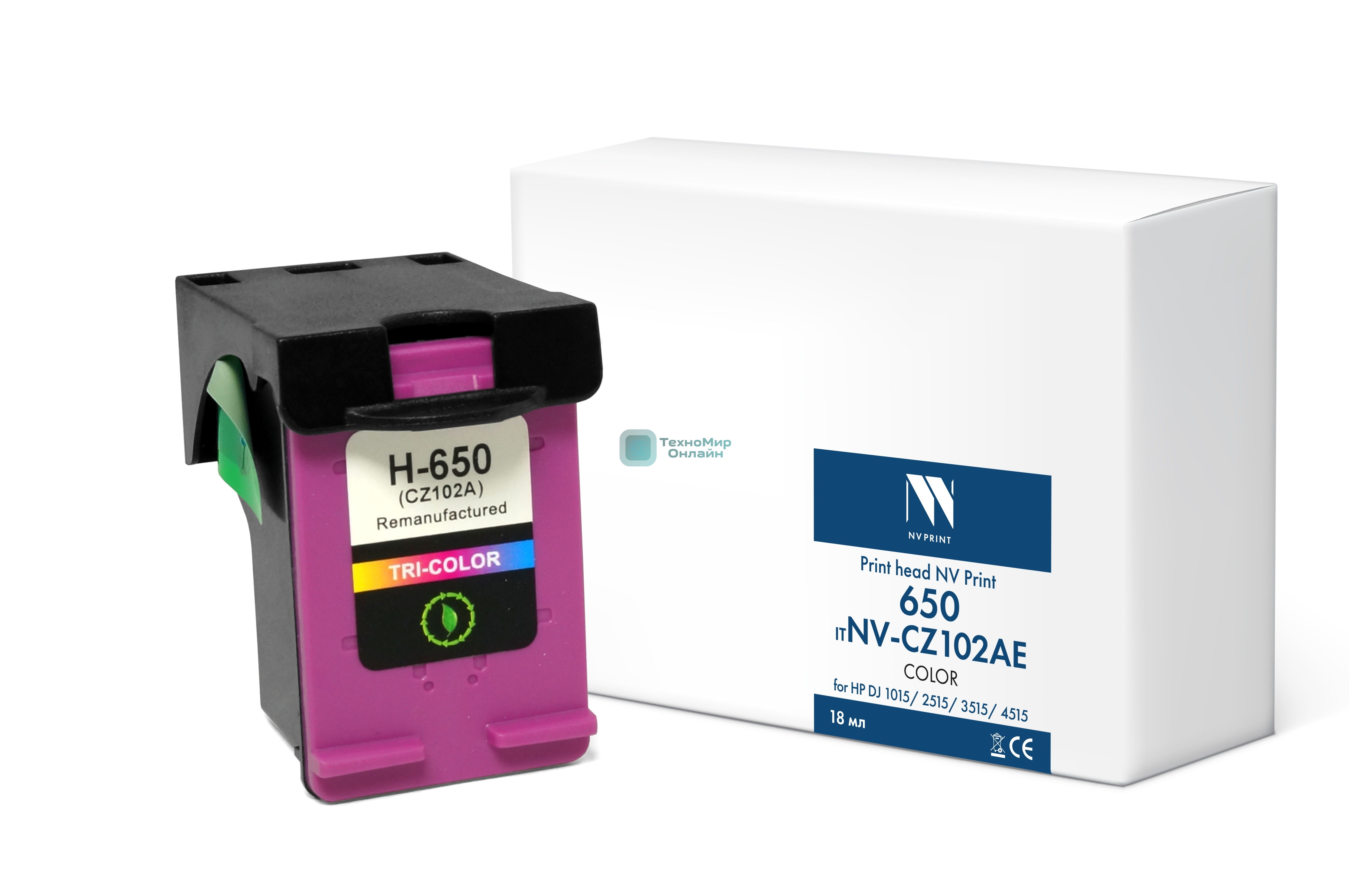 Картридж струйный NVPrint 650 (NV-CZ102AE) Color для HP DJ 1015/2515/3515/4515 (18 мл) совместимый