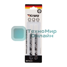 Пилка для электролобзика по металлу Kranz T118B 76 мм 12 зубьев на дюйм 3-6 мм (2 шт./уп.)