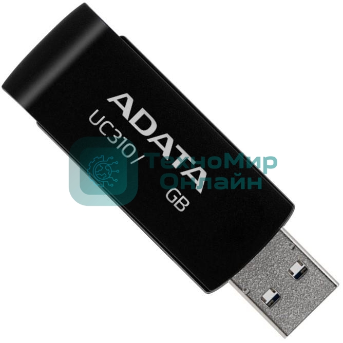 Флешка USB ADATA UC310 (UC310-256G-RBK), 256Gb, USB 3.2 Gen1, R/W 100/30, черный