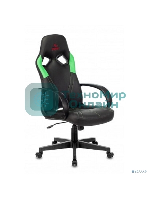 Кресло игровое Бюрократ ZOMBIE RUNNER черный/зеленый искусственная кожа крестовина пластик