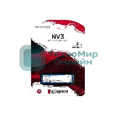 Накопитель SSD Kingston NV3, 2000Gb, M.2 2280, PCIe 4.0 x4, NVMe, R/W 6000/5000
