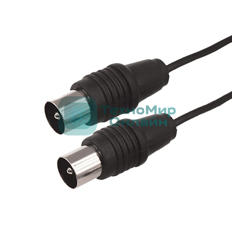 ВЧ кабель, ТВ гнездо - ТВ штекер, длина 25 метров, чeрный Rexant