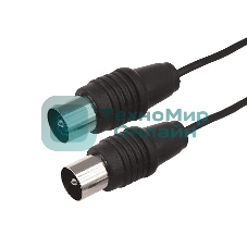 ВЧ кабель, ТВ гнездо - ТВ штекер, длина 25 метров, чeрный Rexant