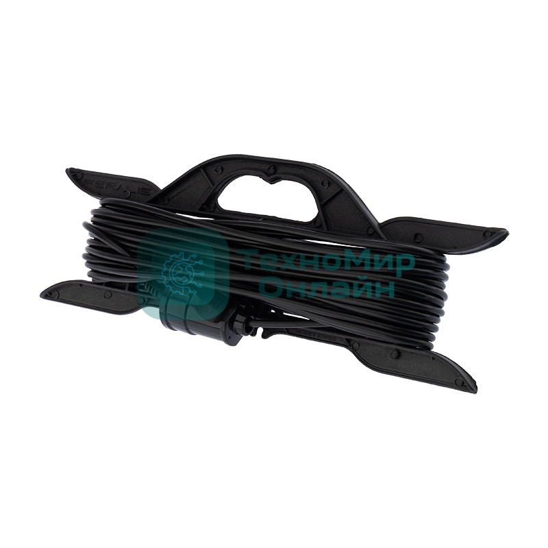 Удлинитель-шнур на рамке PROconnect ПВС 2х0.75, 20 м, б/з, 6 А, 1300 Вт, IP20, черный