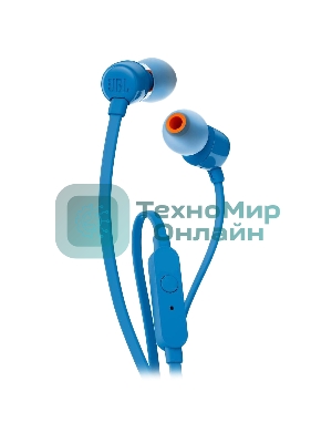 Проводные наушники JBL Tune 110 синий, внутриканальные, Jack 3.5 мм