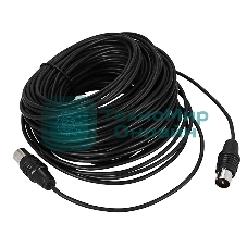 ВЧ кабель, ТВ гнездо - ТВ штекер, длина 25 метров, чeрный Rexant