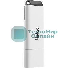Флешка USB Netac U185 (NT03U185N-064G-20WH), 64Gb, USB 2.0, R/W 25/10, белый/серый