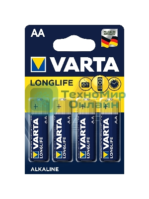 Батарейки VARTA Long Life AA блистер 4 04106101414