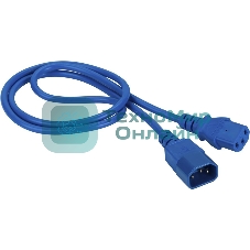 Шнур питания Lanmaster C13-C14, 3х0.75, 220В, 10А, синий, 1.8 метра