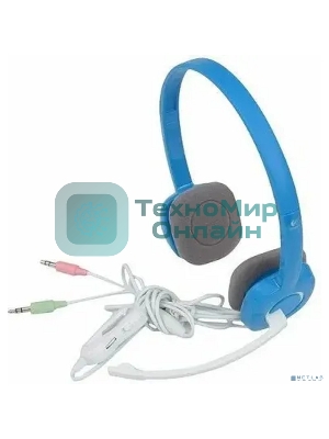 Гарнитура проводная с микрофоном Logitech H150 синий/белый 1.8м накладные оголовье (981-000454)