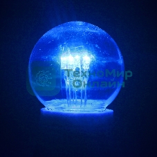 Лампа накаливания шар Neon-night e27 6 LED Ø45мм - синяя, прозрачная колба, эффект лампы накаливания
