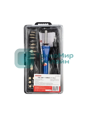 Набор паяльник-выжигатель Rexant/19 насадок/ПРОФИ 220V/30 Вт/ZD-972A