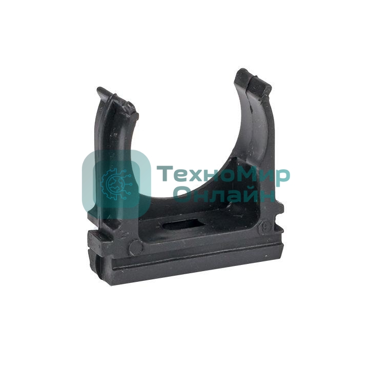 Держатель для труб (клипса) d25мм черный (уп.10шт) Plast EKF derj-z-25b