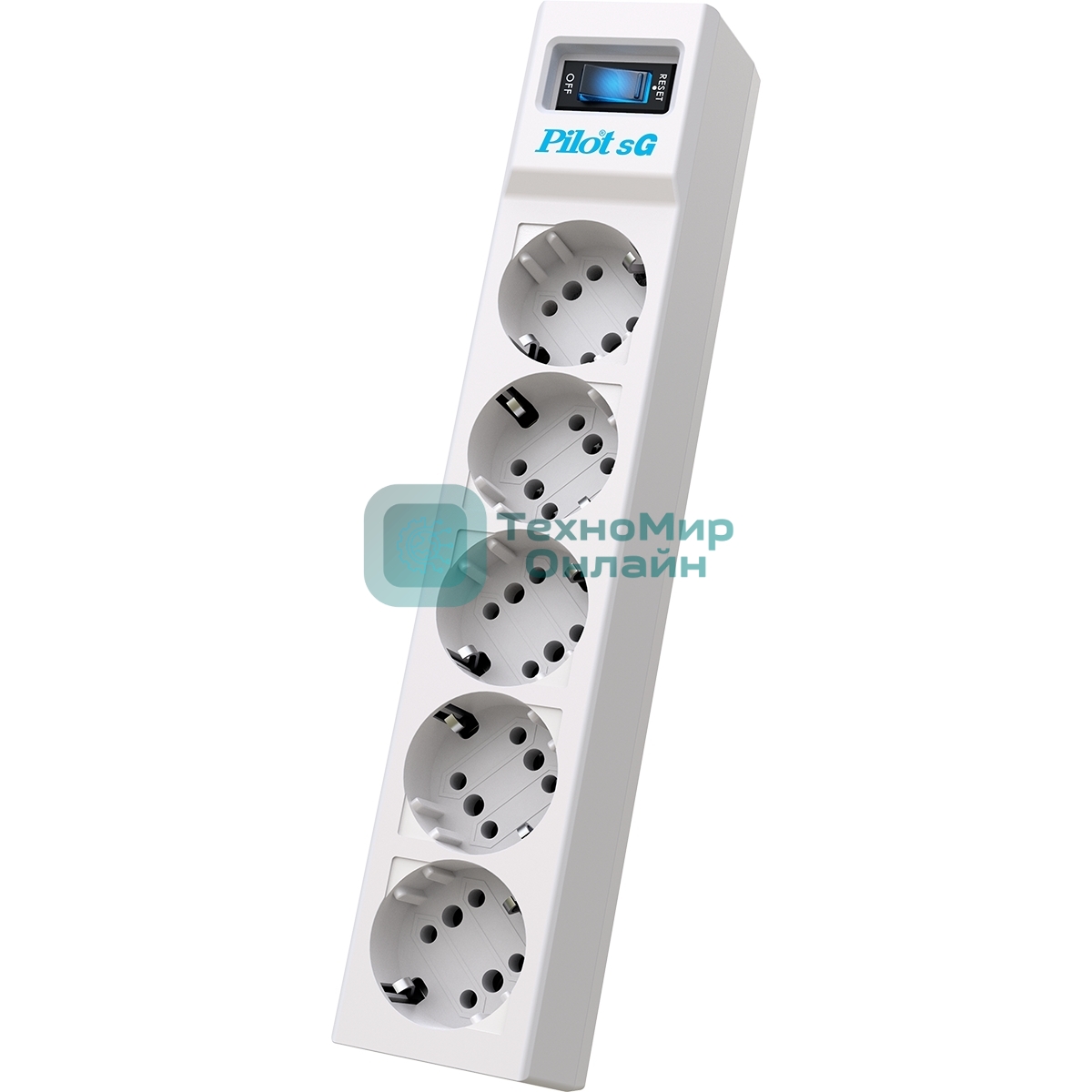 Сетевой фильтр Pilot SG 1.8 м (5 розеток) белый (коробка)