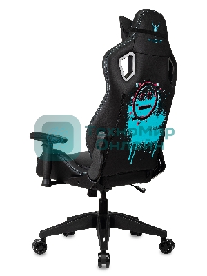 Кресло Knight Outrid Smile черный, экокожа, 120 кг, механизм качания