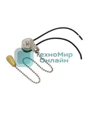 Выключатель Rexant для настенного светильника c проводом и деревянным наконечником 