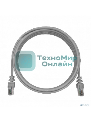 Патч-корд NTSS PREMIUM 2xRJ45/8P8C, T568B UTP CAT5e LSZH 2 метра, серый NTSS-PC-PM-UTP-RJ45-5e-2.0-LSZH-GY