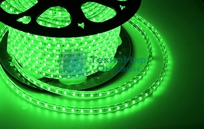 Лента светодиодная Neon-night 220 В, 13х8 мм, IP67, SMD 5050, 60 LED/m, цвет свечения зеленый