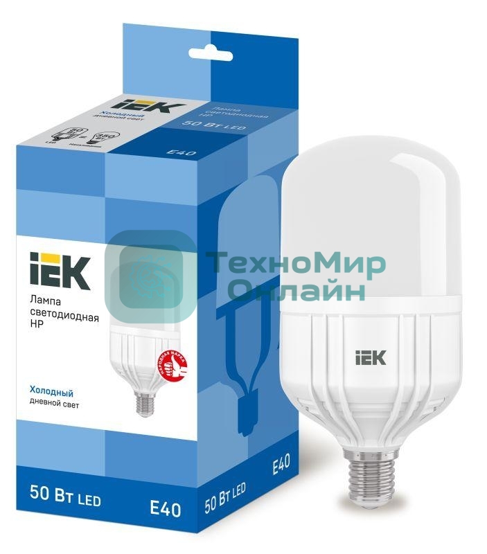 Лампа cветодиодная IEK LLE-HP-50-230-65-E40 HP 50Вт 230В 6500К E40 IEK