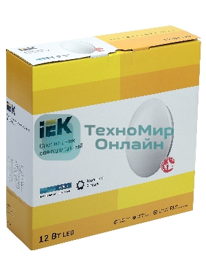 Светильник светодиодный ДПБ 1001 12Вт 4000K IP20 круг бел. IEK LDPB0-1001-12-4000-K01