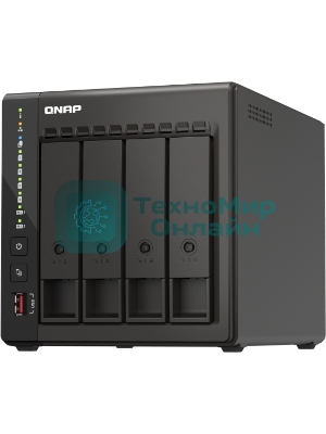 Сетевое хранилище SMB QNAP TS-453E-8G NAS, 4-tray w/o HDD. 2xHDMI-port. 4-core Celeron J6412 2-2.6 GHz, 8Gb DDR, 2x2.5Gb LAN, 2 x M.2 2280 PCIe Gen 3 x2, 2x USB 3.2 Gen 2 (10Gbps) Port, 2x USB 2.0 port
