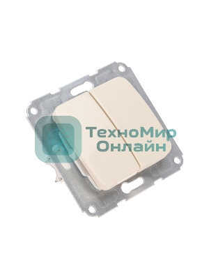 Выключатель DEA 2кл с/у 10А мех. бежевый Kranz (1/10/120)