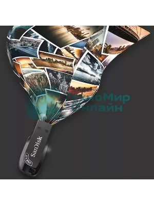 Флешка USB Sandisk CZ410 Shift Ultra (SDCZ410-256G-G46), 256Gb, USB 3.2, R/W 100/45, черный