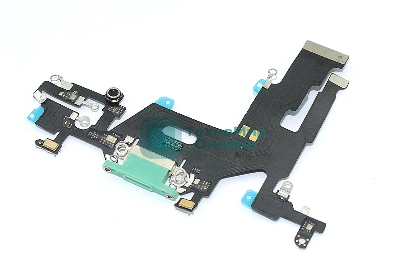 Шлейф разъема питания для iPhone 11 зеленый