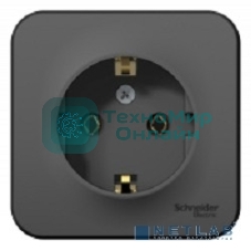 Розетка ОП Blanca 16А 250В без шторок c заземл. изол. пласт. антрацит SchE BLNRA010116