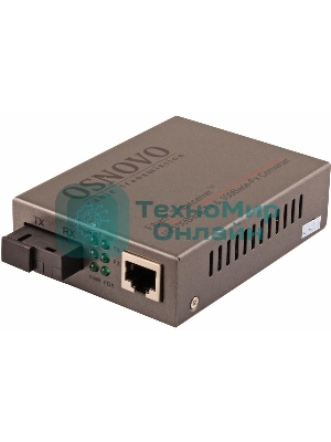 Медиаконвертер OSNOVO Медиаконвертер FE, по одному волокну SM до 20 км, по MM - до 1.5 км, tx1550/rx1310нм