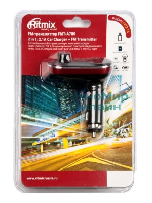 Автомобильный FM-модулятор Ritmix FMT-A780 черный SD USB