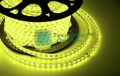 Лента светодиодная Neon-night 220 В, 13х8 мм, IP67, SMD 5050, 60 LED/m, цвет свечения желтый
